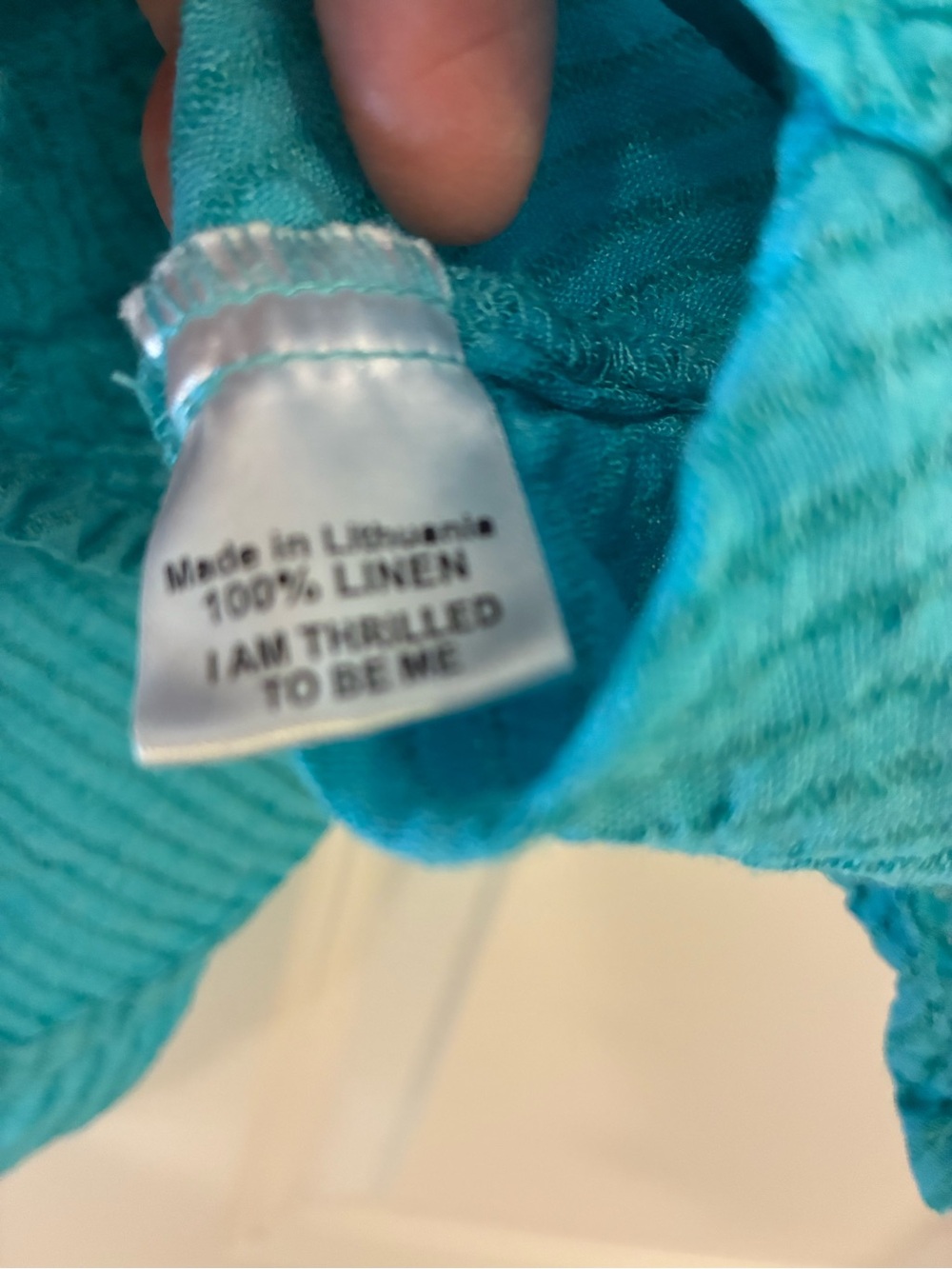 FLAX 100% Linen Sleeveless Tank Tunic Top Aqua Teal Blue Green Lagenlook Small - Picture 3 of 5